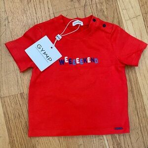NWT GYMP Belgian brand, baby T-Shirt, buttons at the neck, size 6mo